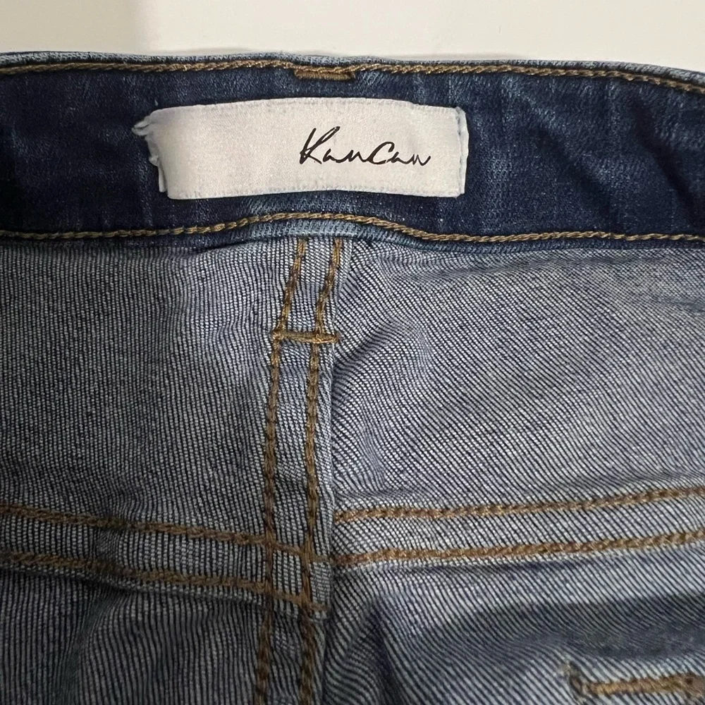 Kancan Dark Wash Raw Hem Cutoff Denim Blue Women's Shorts Size 13/30